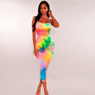 Vestido Midi Rainbow com alcinha